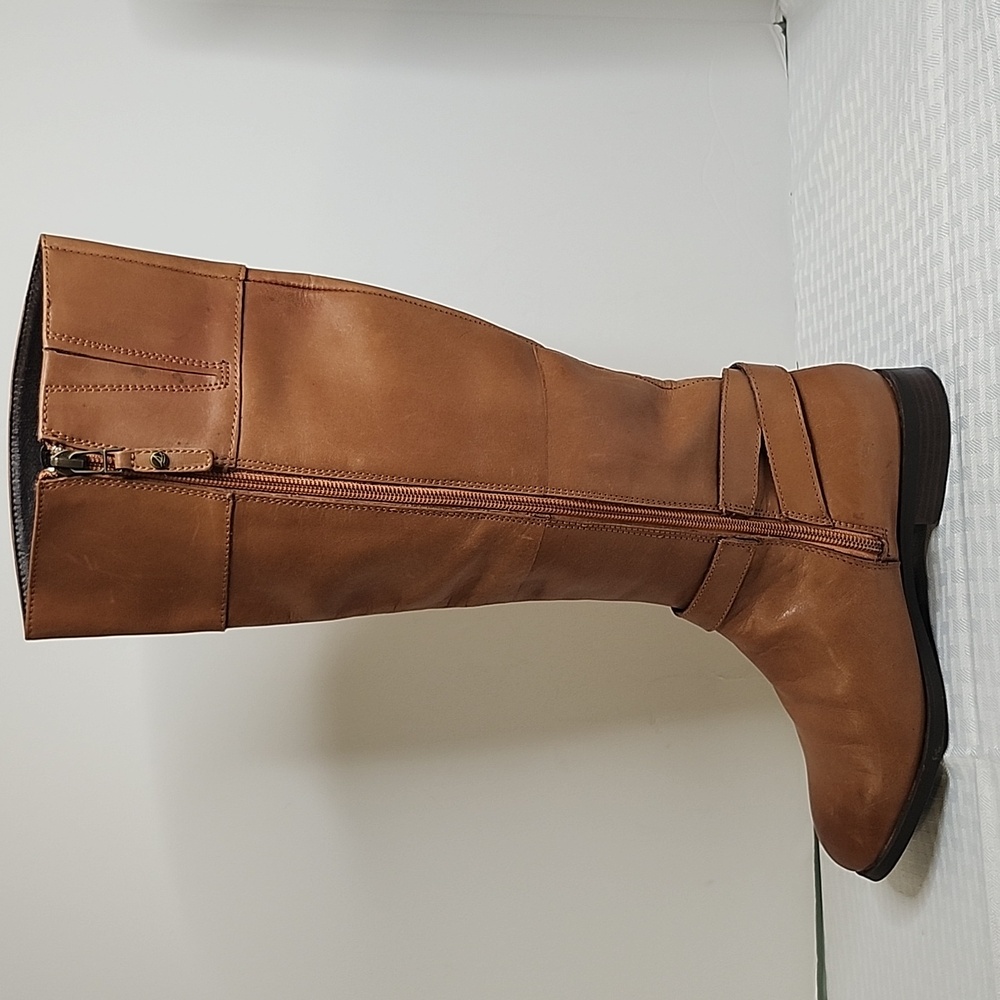Sperry Brown Leather Tall Boots Buckle Accents NEW - Picture 4 of 14